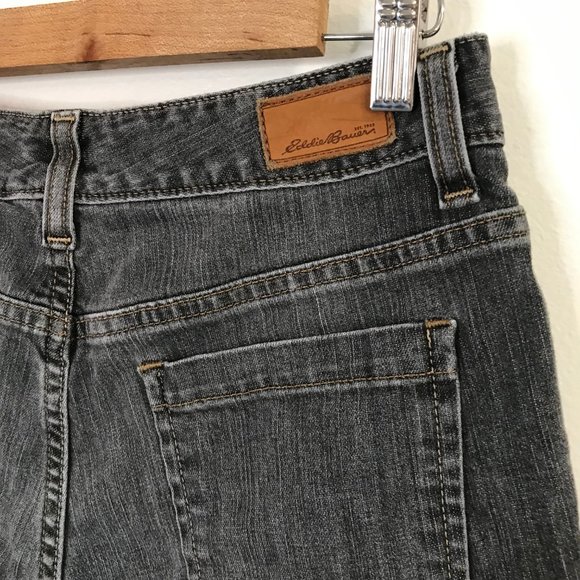 Eddie Bauer Gray Cut Off Shorts 8R Mid Rise Denim Jean Raw Edge Cotton - Picture 7 of 10
